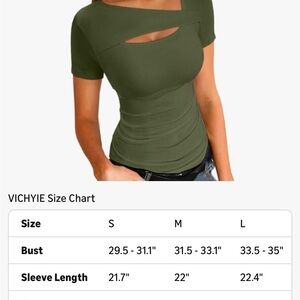 Olive Cutout Ribbed Short Sleeve Tee